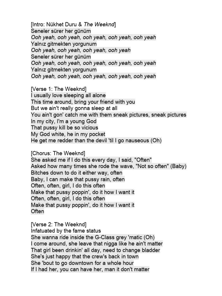 The Weeknd Often Pdf