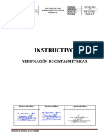 I-OP-GCC-001 INSTRUCTIVO DE VERIFICACIÓN DE CINTAS METRICAS