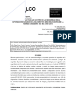 Metodología para La Gestión de La Seguridad de La Información Basada en Los Aspectos Más Relevantes de La Norma Cubana NC Iso Iec 27001:2016