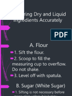 Measurement of Dry and Liquid Ingredients