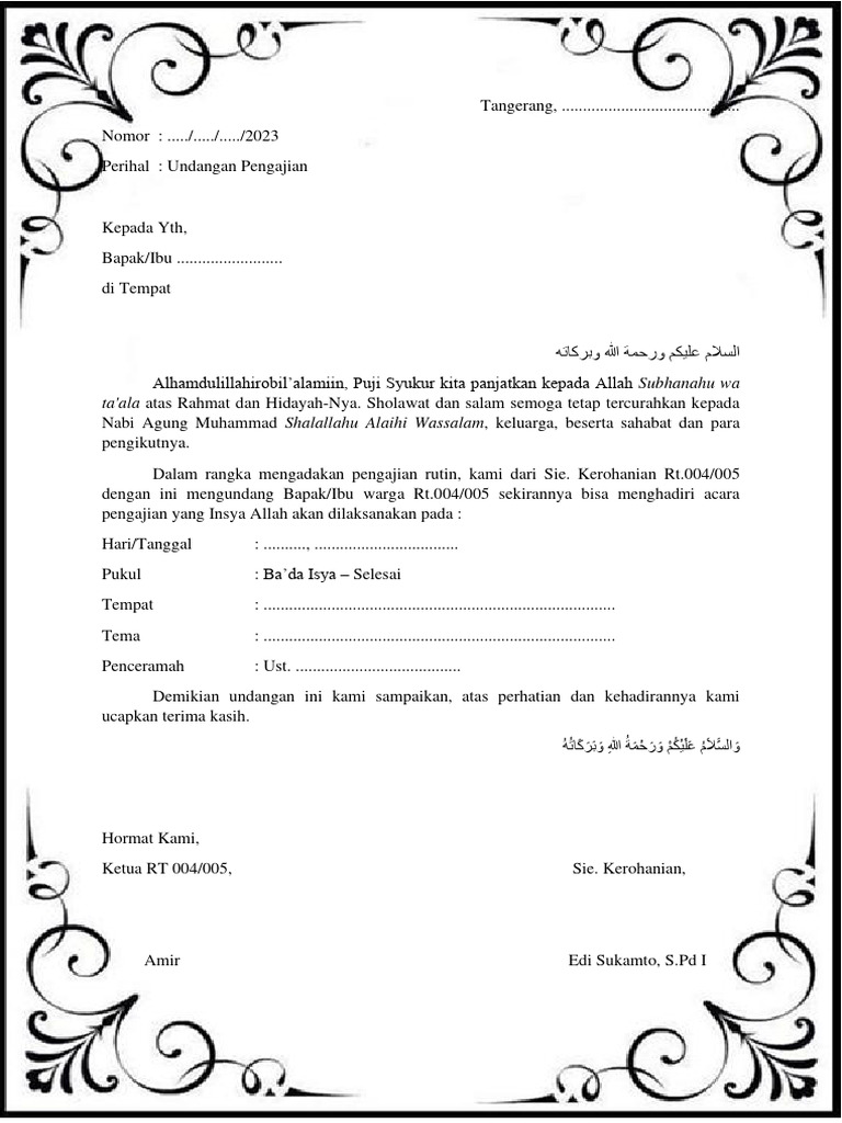 Undangan Pengajian | PDF