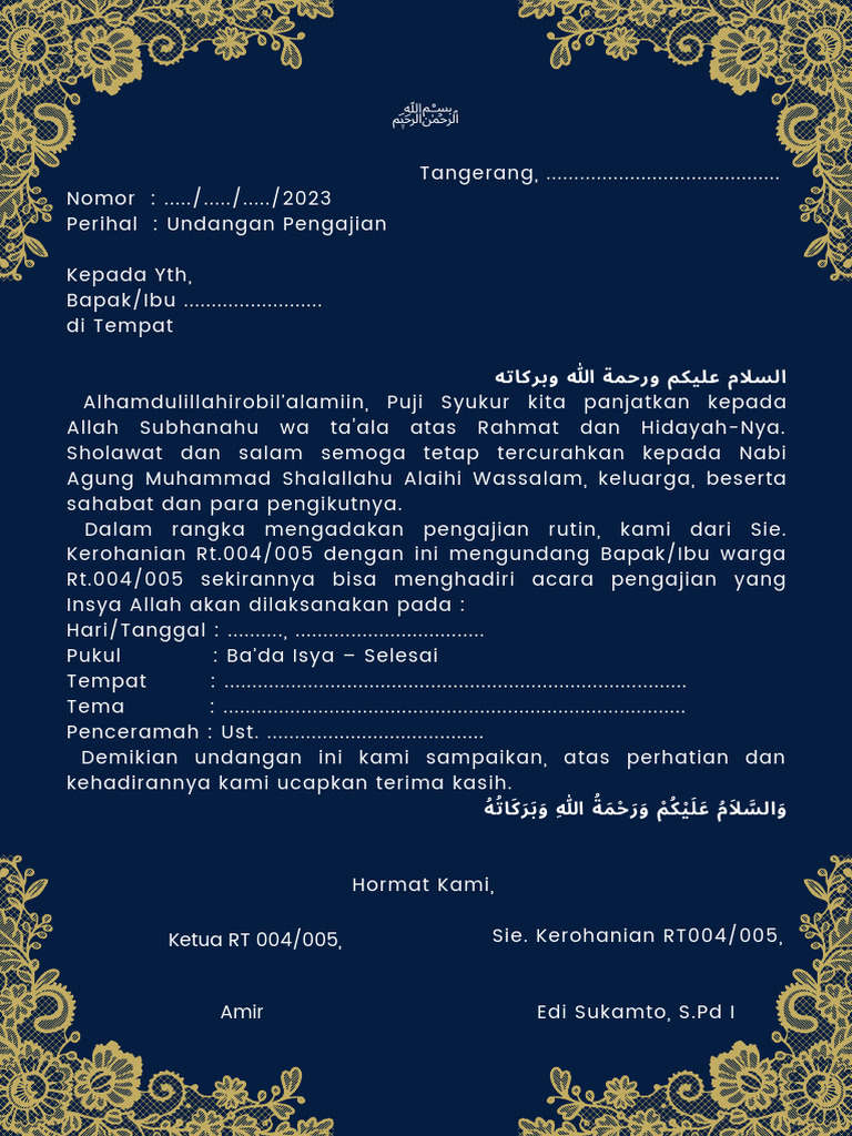 Undangan Pengajian RT | PDF