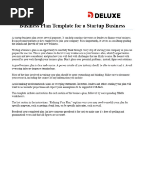 Startup Business Plan