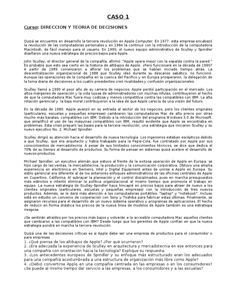 CASO Direccion | PDF | Macintosh | Compatibles con PC Ibm