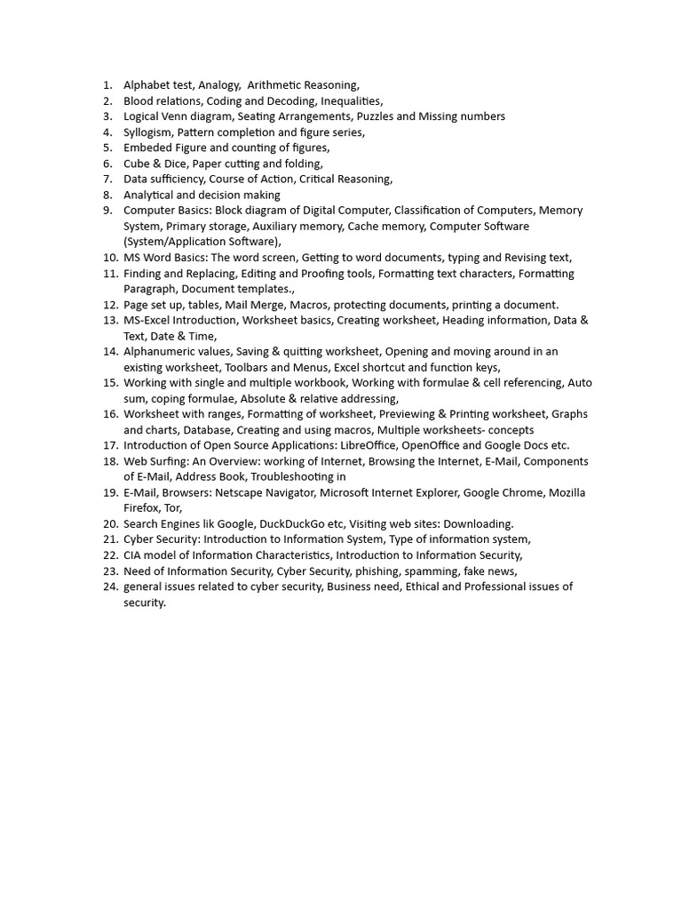 Alphabet Test PDF Computers
