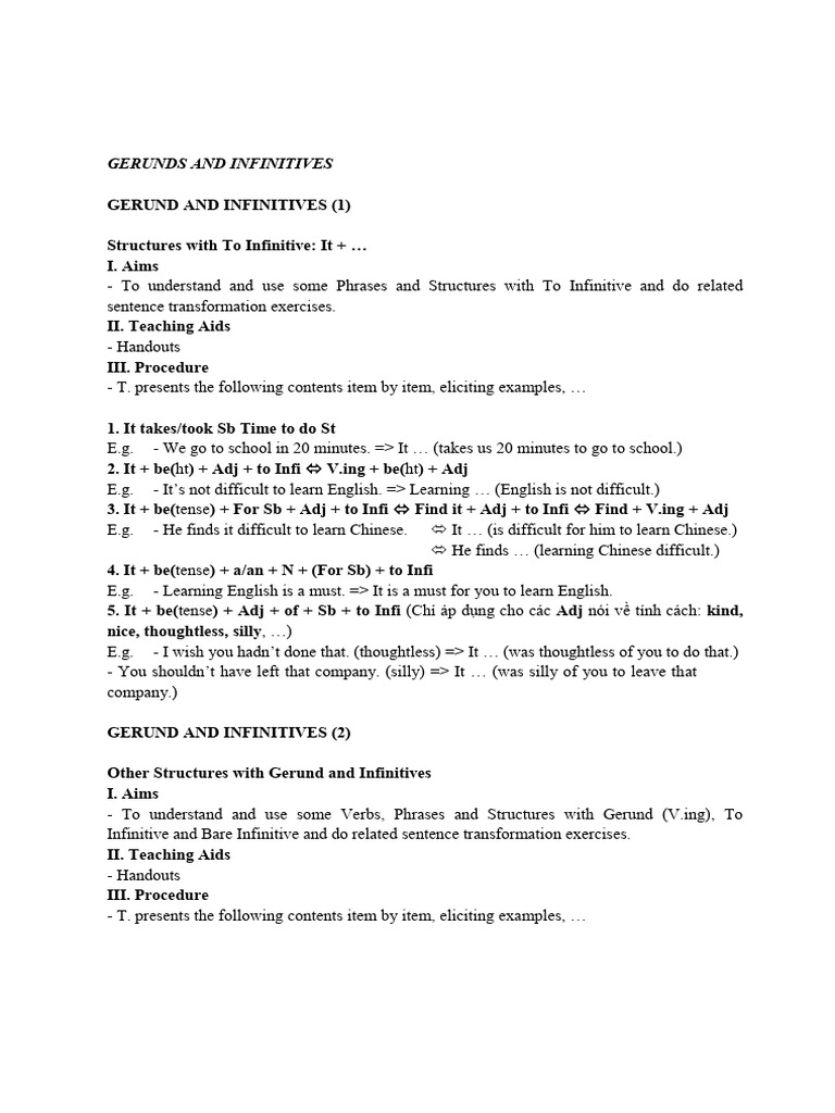 Understanding Gerunds and Infinitives | PDF | Linguistics | Syntax