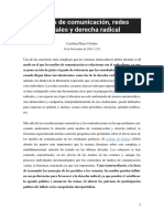 Medios de Comunicación, Redes Sociales y Derecha Radical (Carolina Plaza Colodro, 2019)