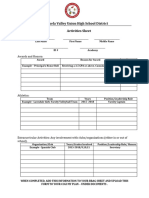 Centinela Valley Union High School District Activities Sheet