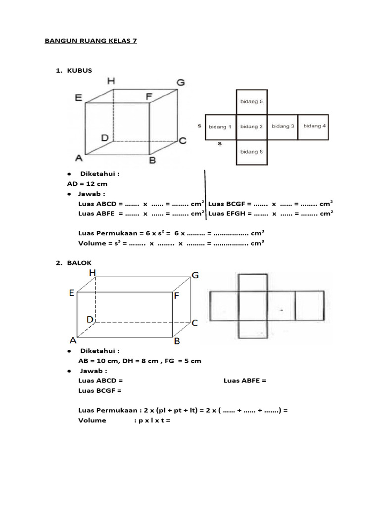 Bangun Ruang Kelas 7 | PDF