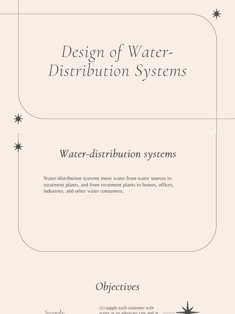 Water Distribution System Design Essentials | PDF | Water Supply ...