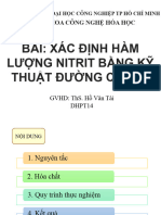 XÁC ĐỊNH HÀM LƯỢNG NITRIT BẰNG KỸ THUẬT ĐƯỜNG CHUẨN