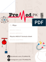 PreMed - PK MDCAT Physics Formula Sheet - Compressed