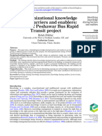 Interorganizational Knowledge Sharing Barriers and Enablers: The Case of Peshawar Bus Rapid Transit Project