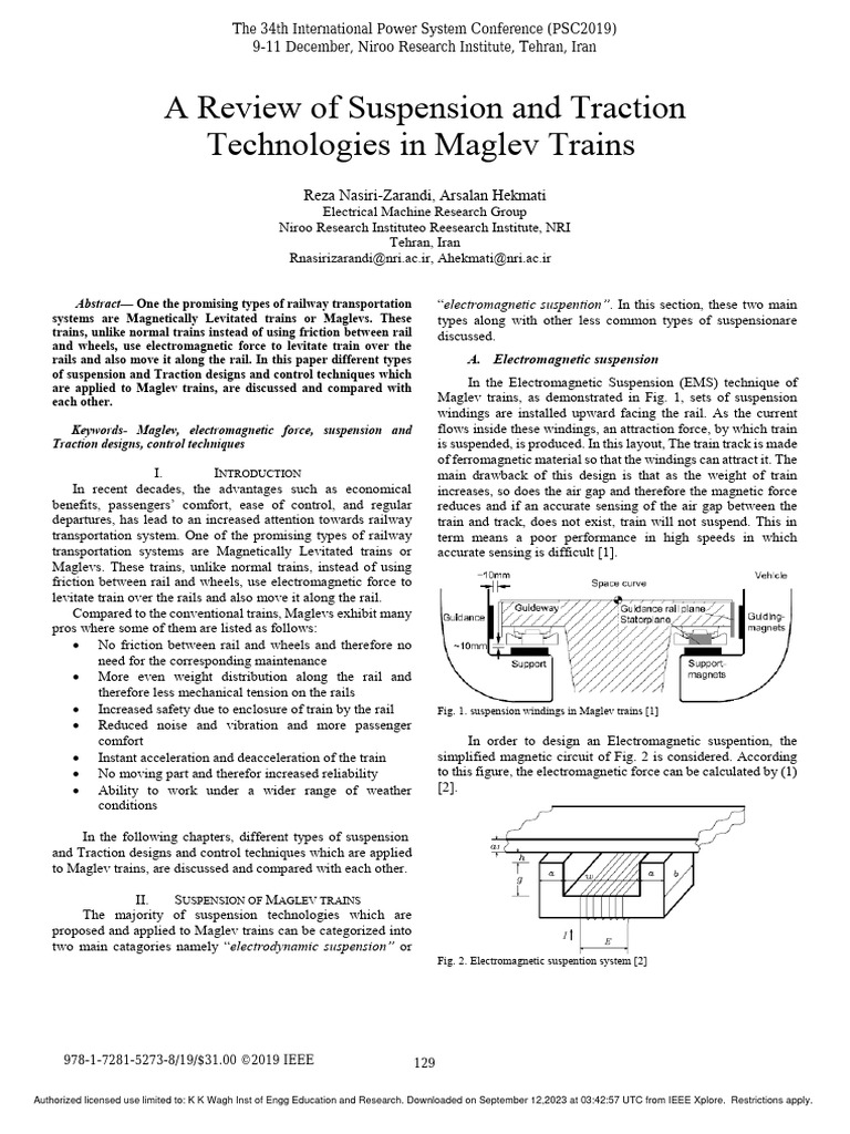 Maglev Train Suspension Technologies | PDF | Electric Motor ...