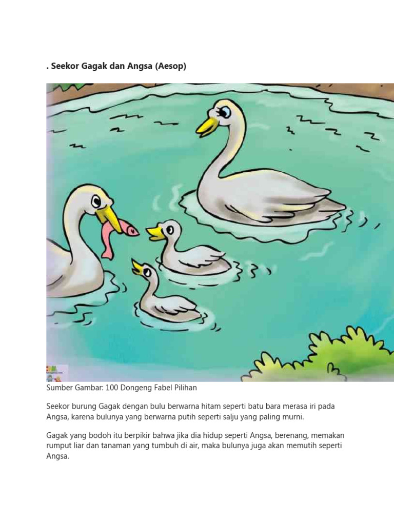 Seekor Gagak Dan Angsa | PDF