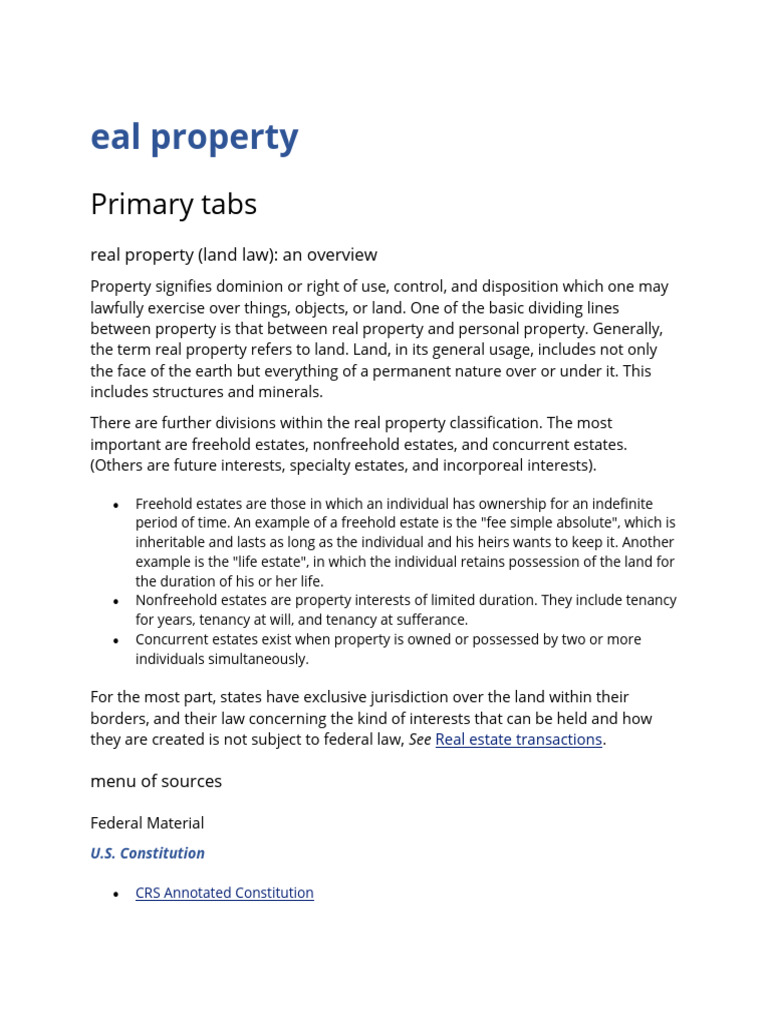 Fee Simple Property Law