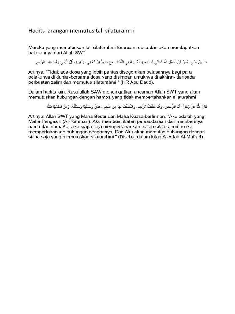 Hikmah di Balik Larangan Memutus Silaturahmi