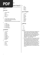 Progress Test Answer Keys B