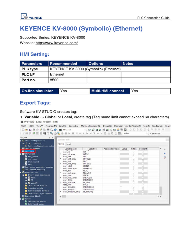 KV-8000 Modbus TCP Client Setup Guide | PDF