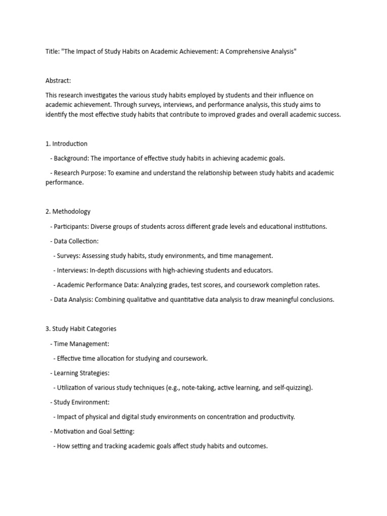 Study Habits and Academic Success Analysis | PDF