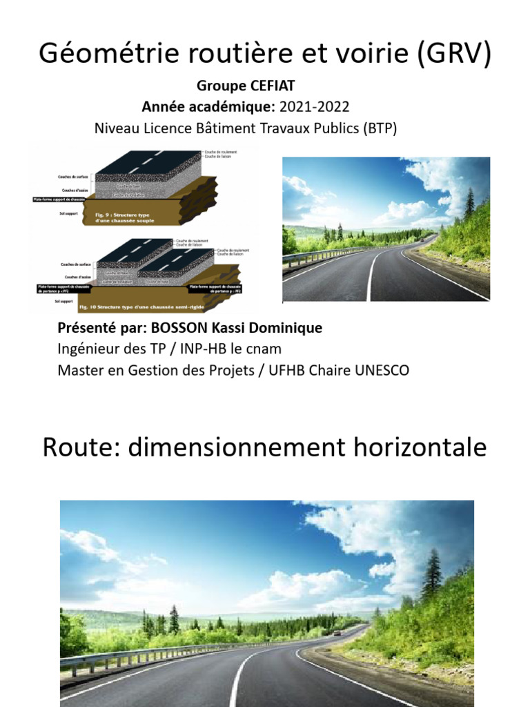 Géométrie Routière et Voie (GRV) | PDF