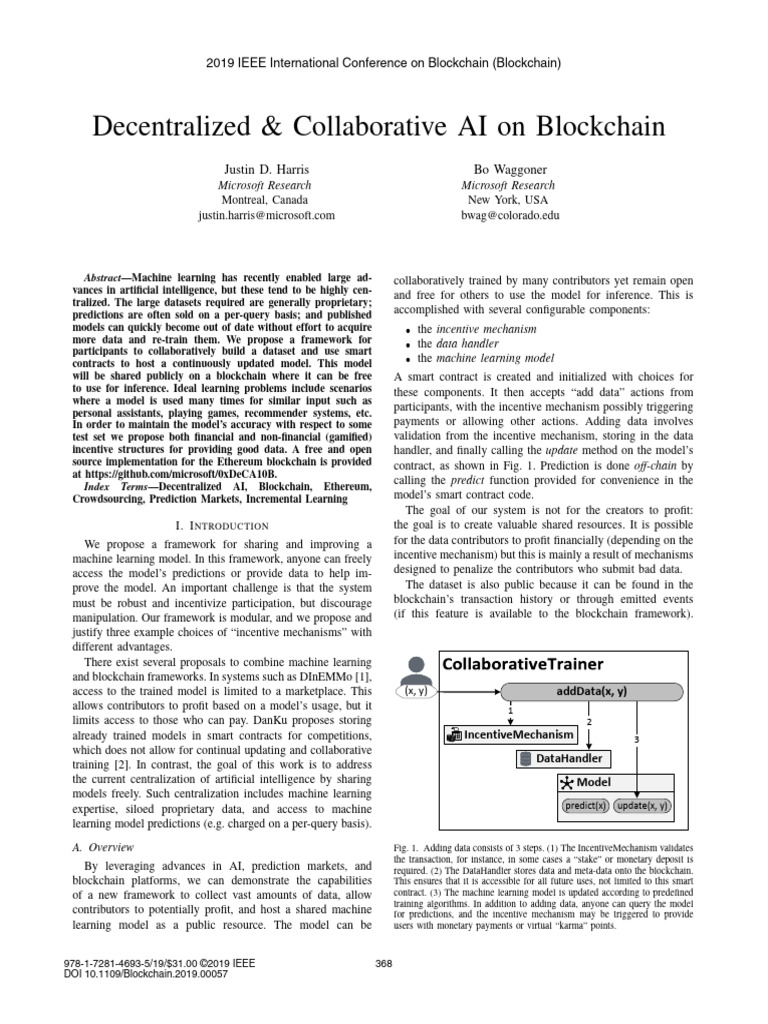 Decentralized AI Model on Blockchain | PDF