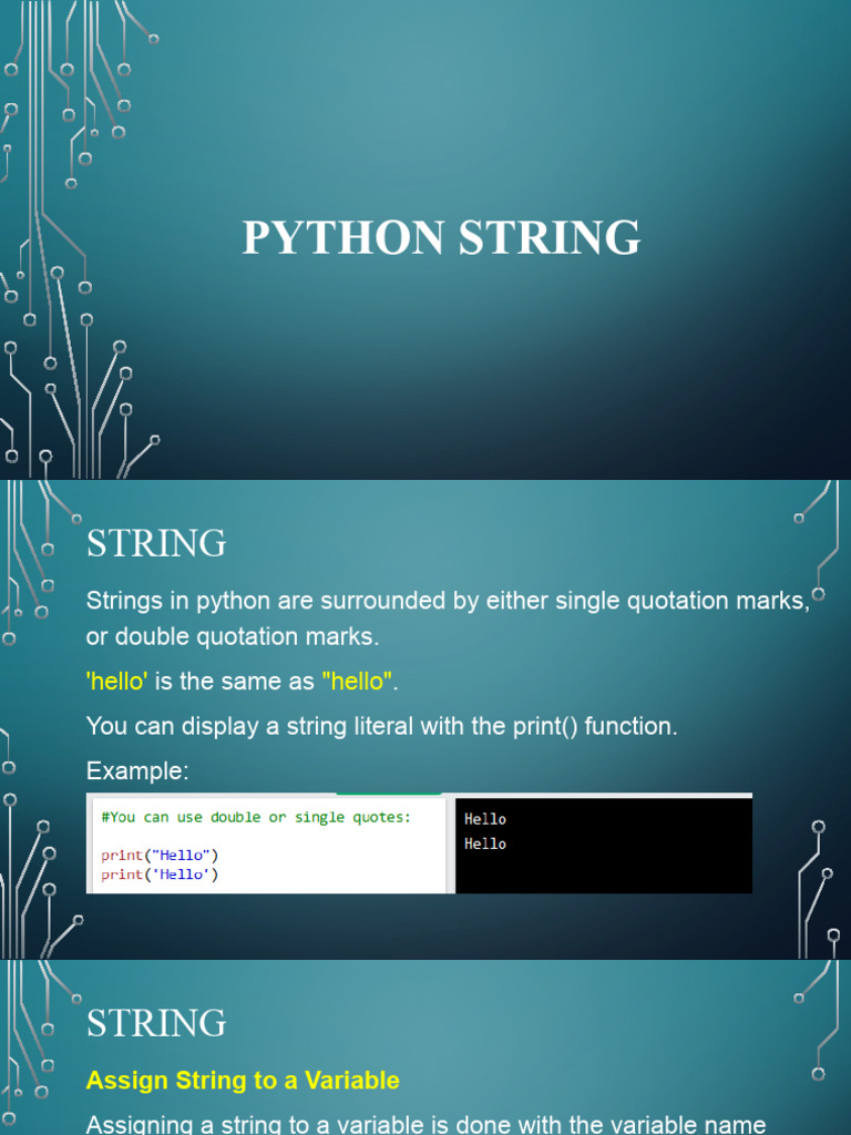 Python Basic Syntax String | PDF