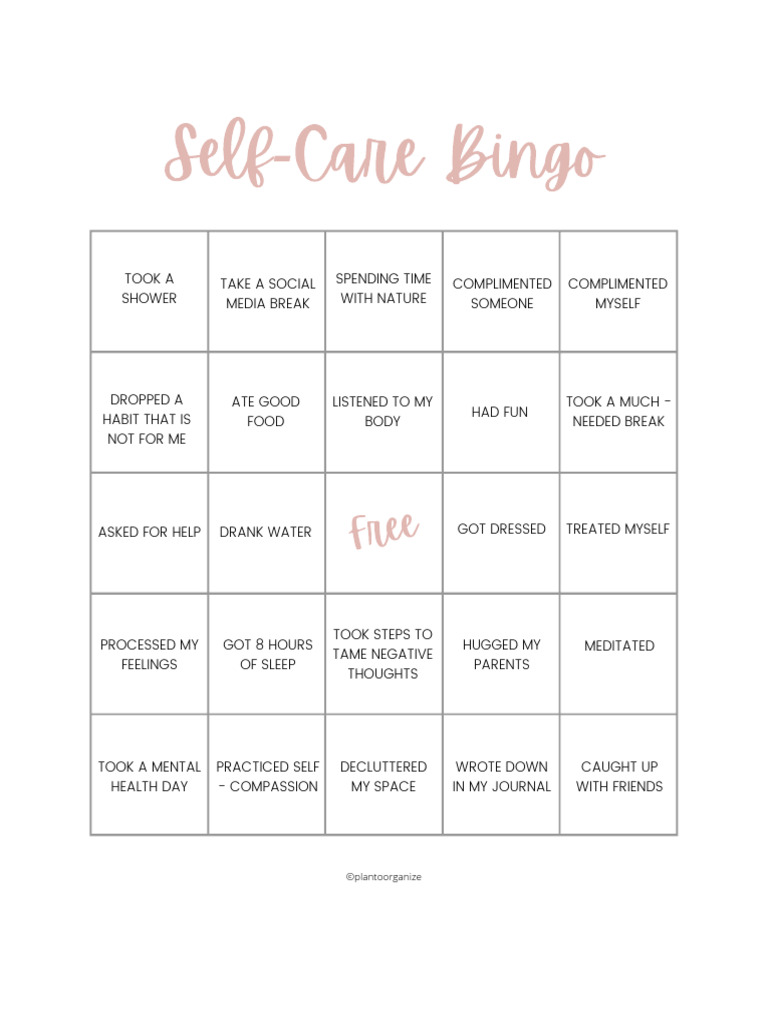 Self Care Bingo PDF