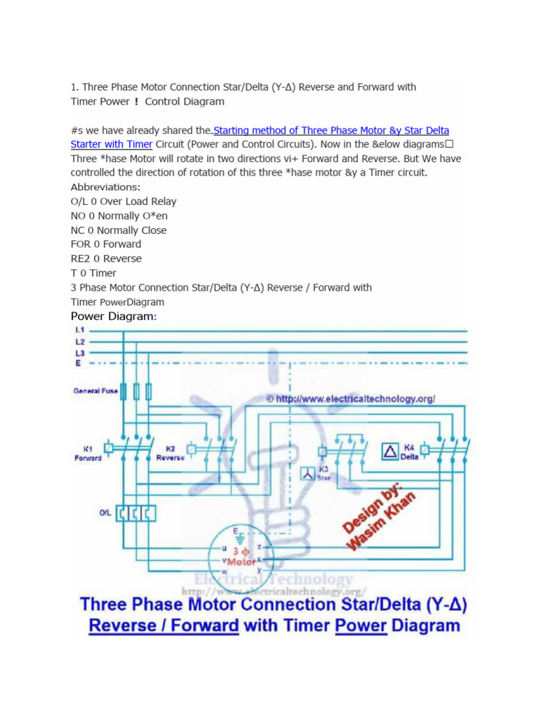 Star-Delta-Forward-Reverse Circuit | PDF | Switch | Electric Motor