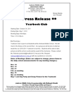 Yearbook Club Press Release