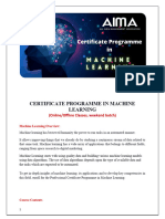 Certificate Programme in Machine Learning