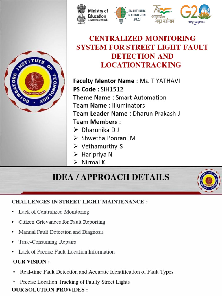 Centralized Monitoring System For Street Light Fault Detection and
