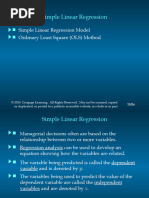 Simple Linear Regression Model Ordinary Least Square (OLS) Method