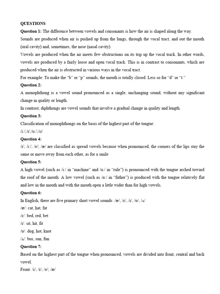 Phonetics Week 4 Pdf Vowel Human Voice