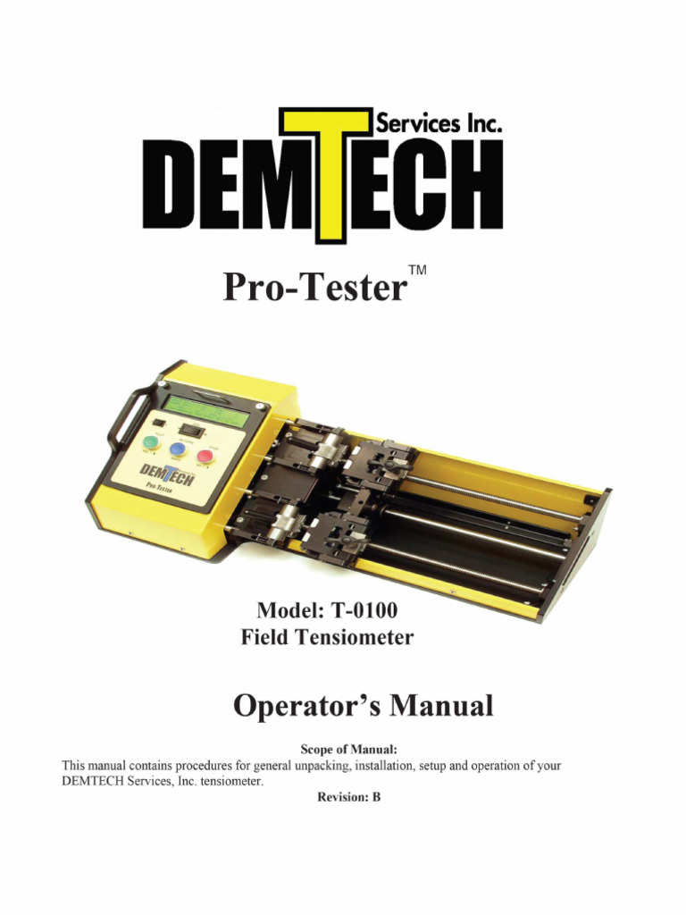 DEMTECH Tensiometer Operator Manual | PDF