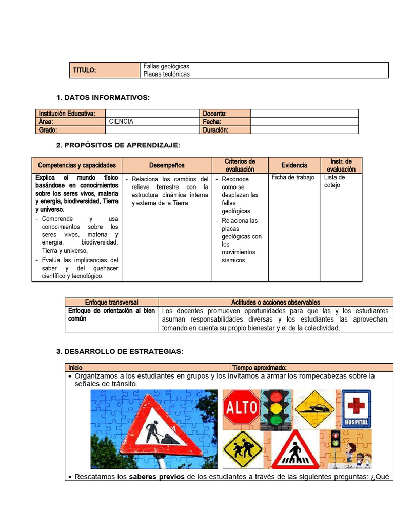 Fallas Geologicas Y Tectonicas Ciencia Pdf Placas Tectónicas
