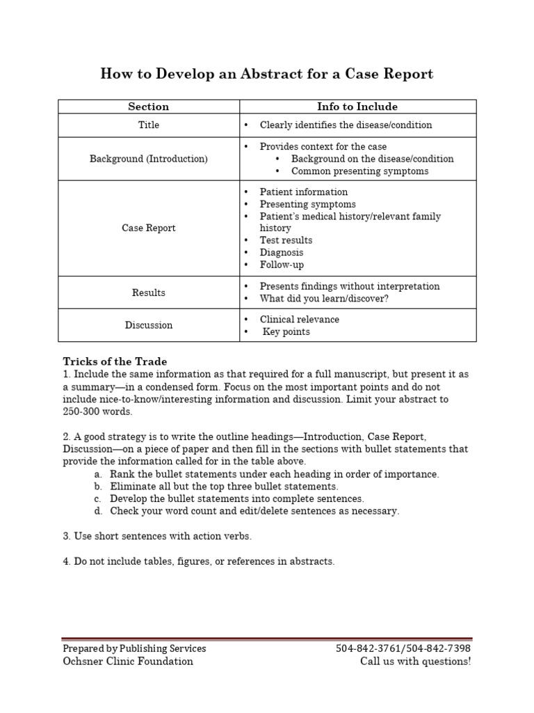 Develop Abstract Case Report | PDF