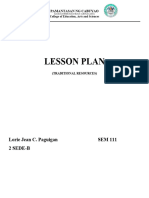 Traditional Resources - Semi Detailed Lesson Plan