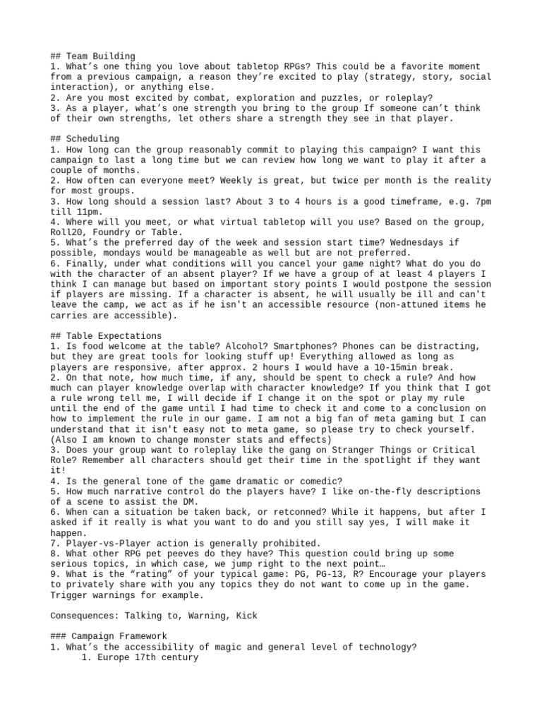 Session 0 PDF Role Playing Games