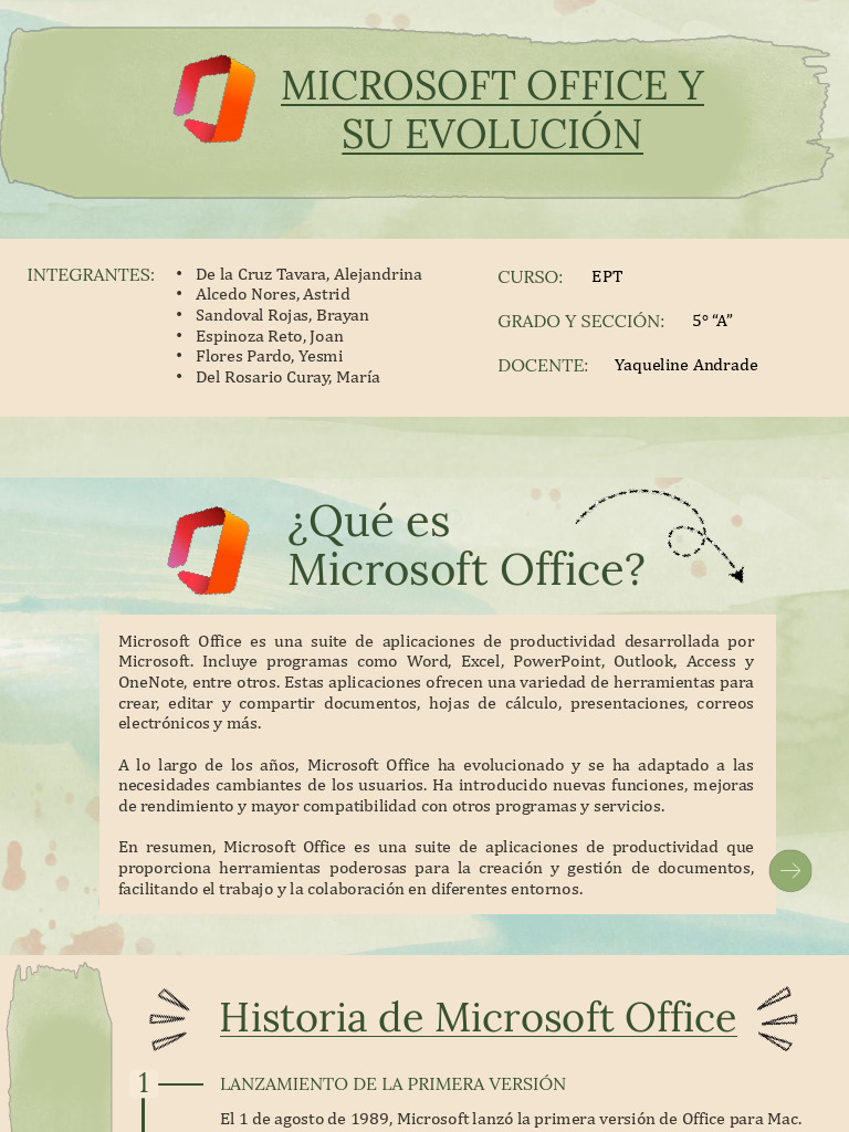 Microsoft Office Y Su Evolucion Pdf Microsoft Office Microsoft