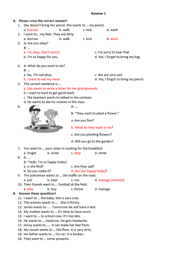 English Exercise Grade 6 For Indonesian Learners | PDF