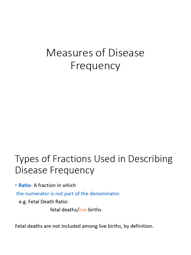 Measures of Disease Frequency PDF Incidence (Epidemiology) Prevalence