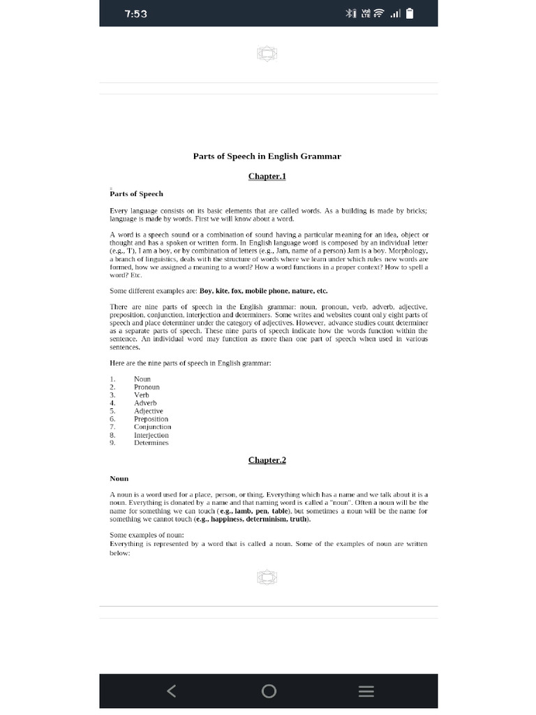 PARTS OF SPEECH EXPLANATION PDF visual data 5