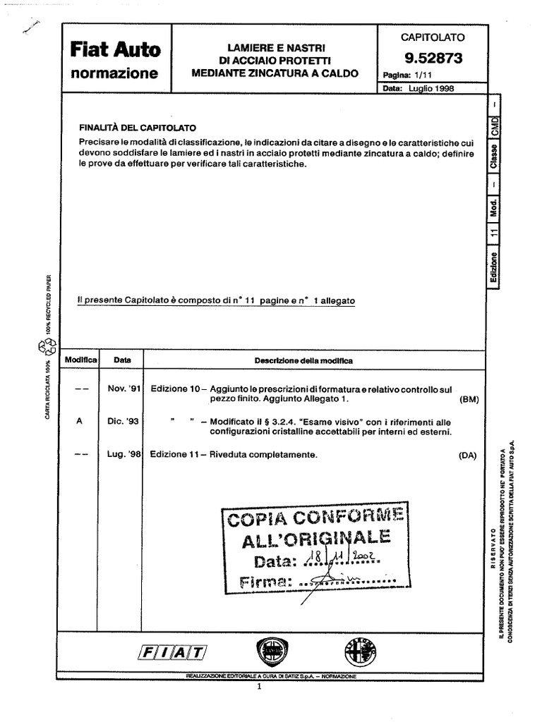 Capitolato 9.52873 | PDF