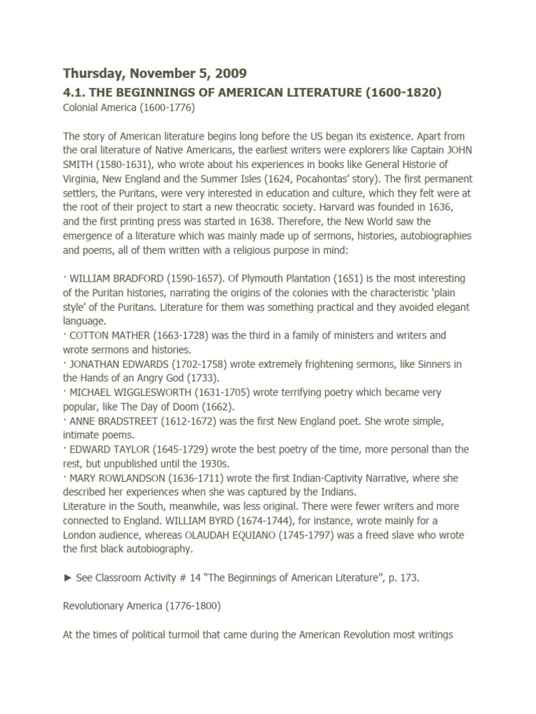 History of American Literature | PDF | Novels | Gothic Fiction