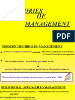 of Modern Theories of Management
