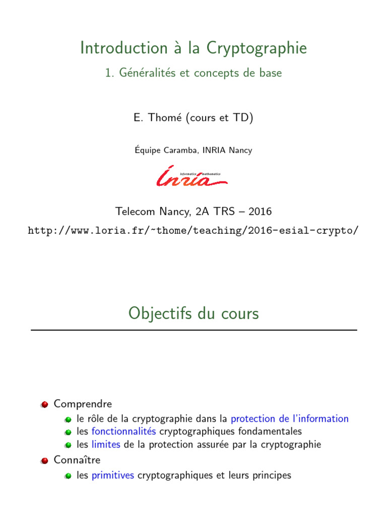 Introduction à la Cryptographie | PDF | Public-key cryptography ...