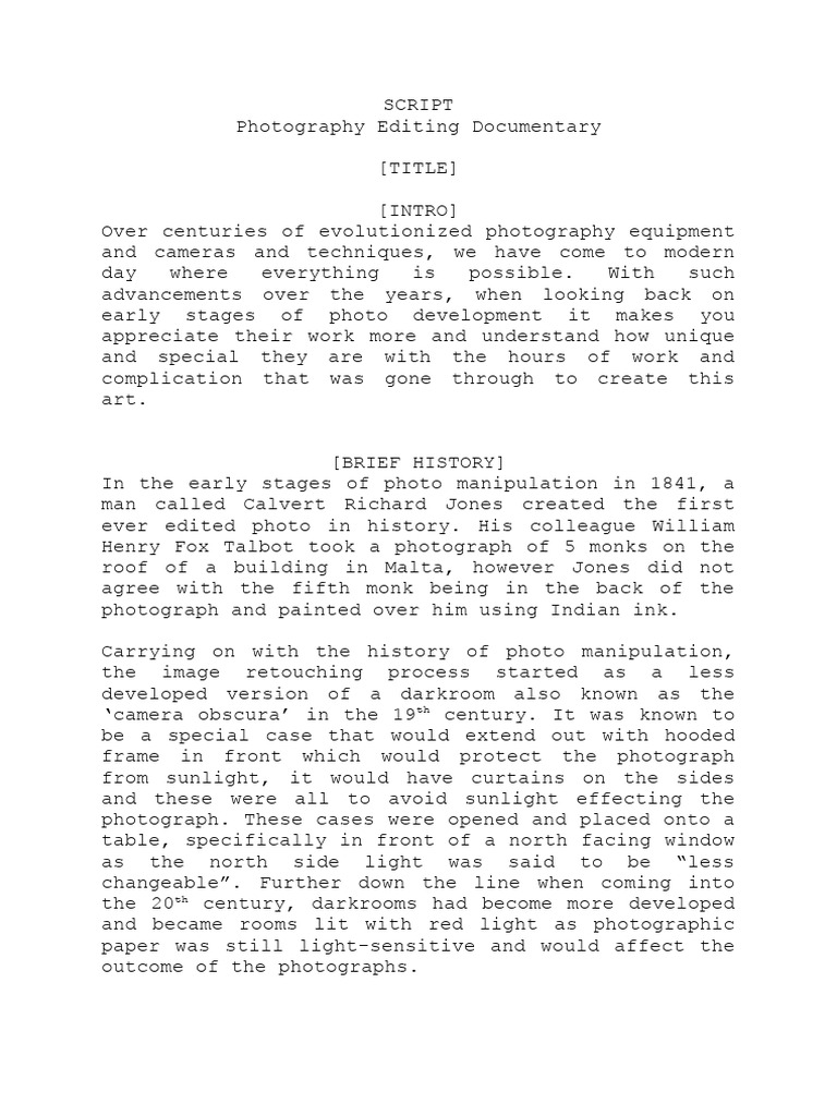 Script | PDF | Photograph | Recording