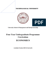 BA Economics FYUP Curriculum (With FirstYear Syllabus) 2023-24