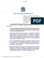 Lei Estadual ES nº 10.986 de 2019 - proibe cobrança de taxa de conveniencia em ingressos